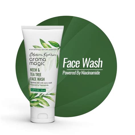 Aroma Magic Neem & Tea Tree Face wash PWRD By 5% Niacinamide & Aloevera ...
