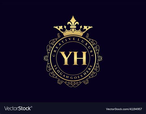 YH Logo Letter Geometric Golden Style Stock Vector - Illustration of ...