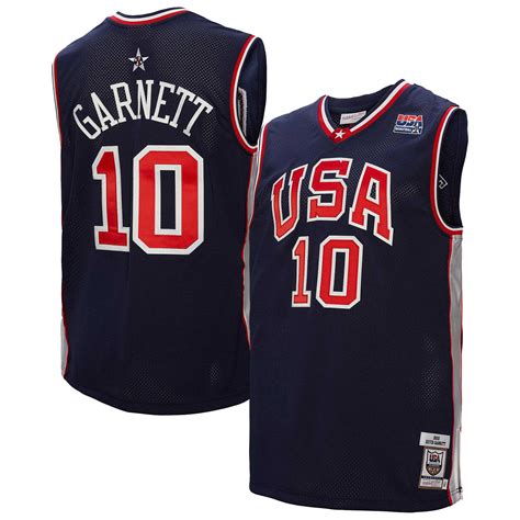 Men's USA Basketball Kevin Garnett Mitchell & Ness Navy 2000 Authentic ...