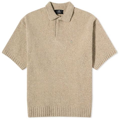 Represent Men's Boucle Textured Knit Polo Shirt in Cahsmere Represent