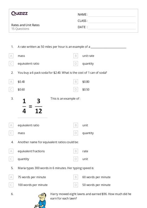 Image result for 6th Grade Math Unit Rate