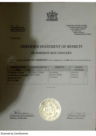 Image result for CXC Transcript