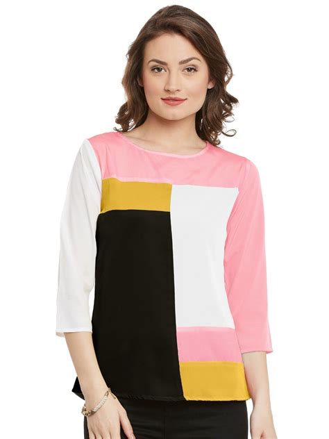 Get Coloured Block Round Neck Top at ₹ 759 | LBB Shop