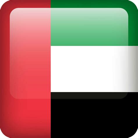 3d vector United Arab Emirates flag glossy button. UAE national emblem ...