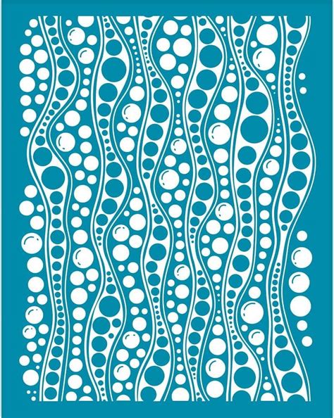 4x5 Inch Clay Stencils Waves with Pattern Silk Screen for Polymer Silk ...