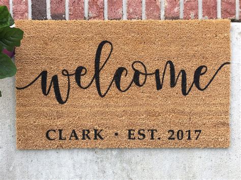 Personalized Doormat // Hand-painted Door Mat // Personalized Welcome ...