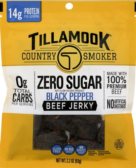 Tillamook Country Smoker Jerky, Black Pepper Beef Jerky, Zero Sugar, 2 ...