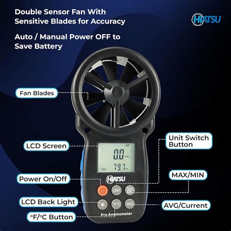 Hiatsu Anemometer Wind Speed Meter Tester with Temperature India | Ubuy