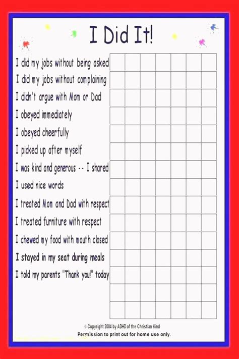 Behavior Charts For 5 Year Olds - Educational Chart Resources