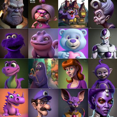 +15 Purple Cartoon Characters Explained - Eggradients.com