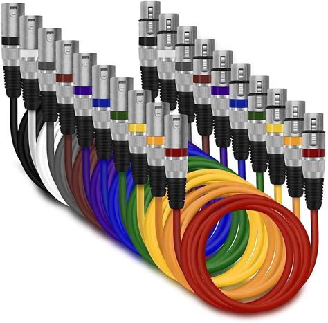 MORTAS (pack of 10) XLR Male to XLR Female Cable 3 Pin Mic Extension ...