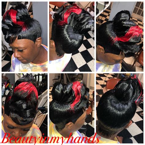 Red and black quick weave | Black and red weave