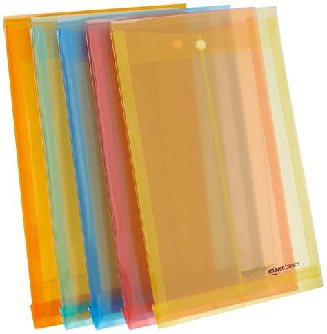 amazon basics 6 Pcs A4 Document File Bag,Transparent Envelope Holder ...
