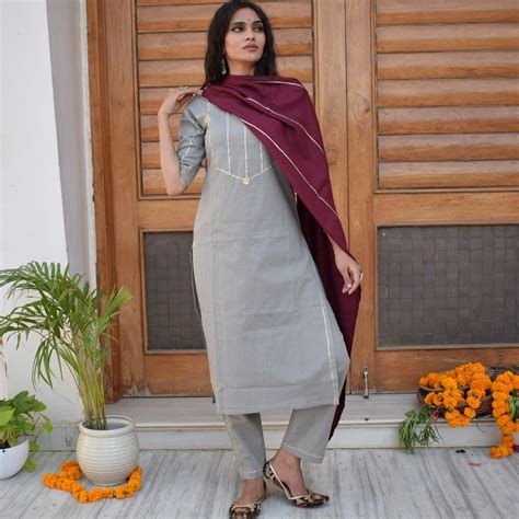 Grey Smoke Wine Suit Set – Label Krisha