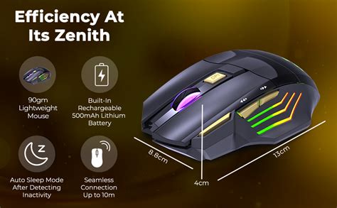 WM22 Gold Wireless Gaming Mouse, Rechargeable, Ergonomic