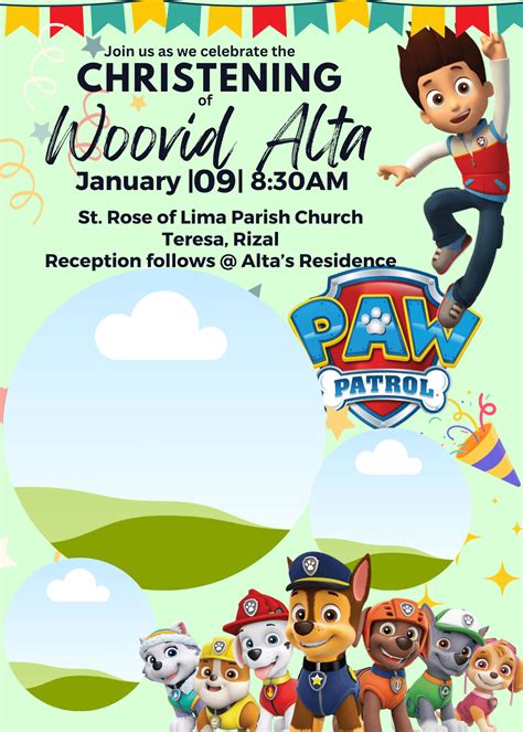 Paw Patrol Invitation Backgrounds
