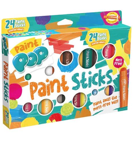 Paint Pop: Assorted Colors Quick Dry Paint Sticks, Pack of 24 – Jr ...