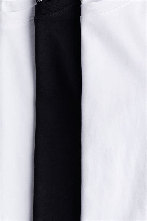 3-pack Long Sleeve Tees - Black/White - Kids | H&M AU