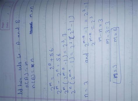 If you are given 2 sets...and m and n are the no. of elements in these ...