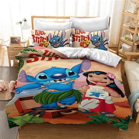 3D Disney Home Lilo and Stitch Bedding Set Quilt Cover Twin Bedroom ...