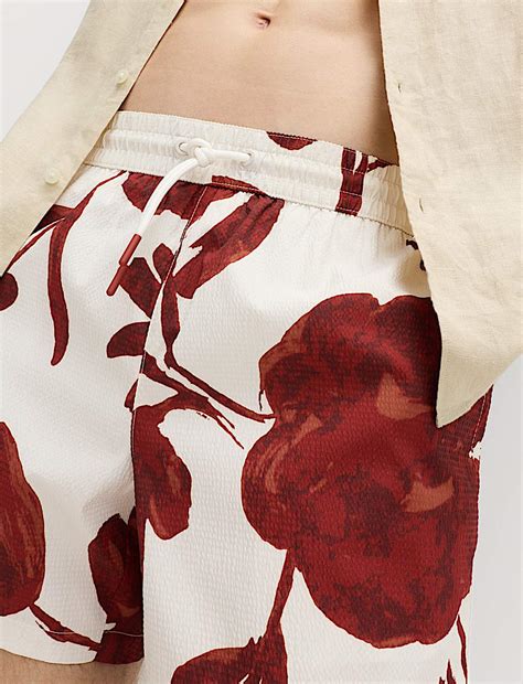 Buy Quick Dry Textured Floral Swim Shorts at Marks & Spencer