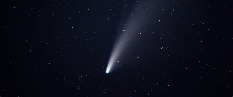 Download wallpaper 2560x1080 comet, meteorite, starry sky, sky, glow ...