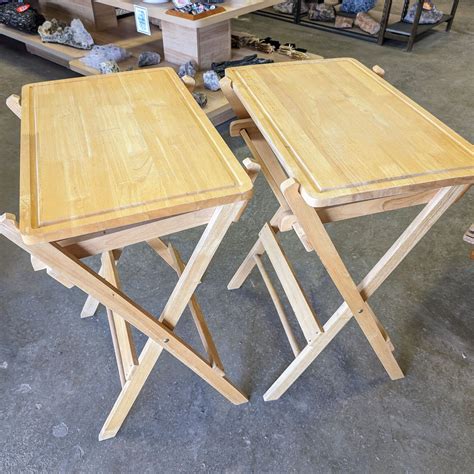 Set of 2 Wood Folding Tables