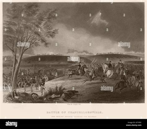 AMERICAN CIVIL WAR. Battle of Chancellorsville. Sickles. Retreat ...