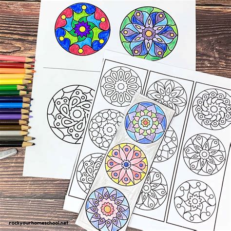 Easy Mandala For Kids With Colour