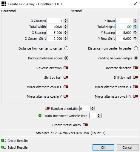Image result for Lightburn Test Array