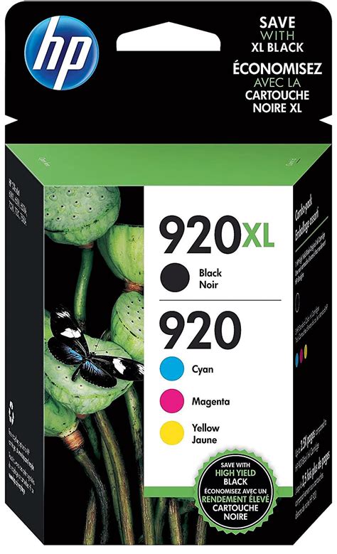 HP 920XL/920 High Yield Black and Standard Color Ink, Combo Pack ...