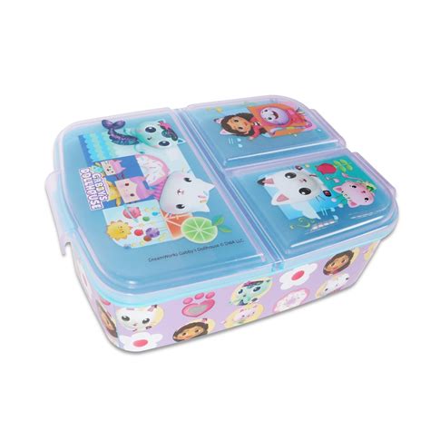 Gabby's Dollhouse Multi Compartment Lunch Box Set - Bento Box with Multiple Compartments - Spill ...