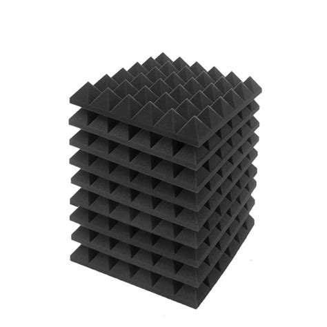 UNIDUS ACOUSTICS Pyramid Acoustic Foam Panels Set of 9, Black | 12"x12 ...