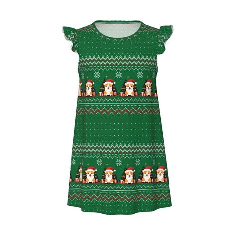 Zufioo Christmas Corgis Girls Nightgowns Toddler Girl Pajamas Soft ...