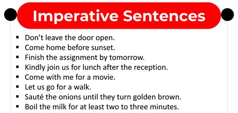 Image result for Imperative Sentences Examples