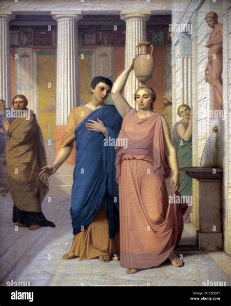 Daily Life in Ancient Rome or Domestic Scene, Romans Wearing Togas in Roman Villa, c19th ...