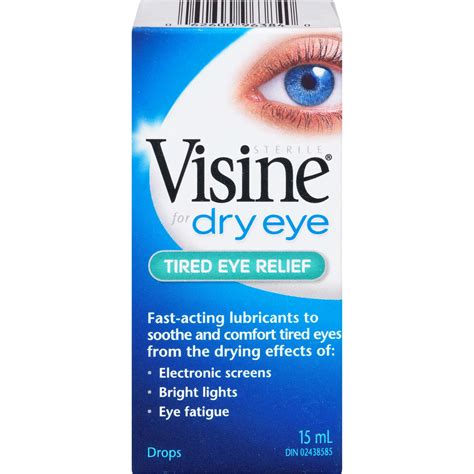 Visine Tired Eye Relief Drops 15mL - Soothes and Moisturizes Dry Irritated Eyes with Dual ...