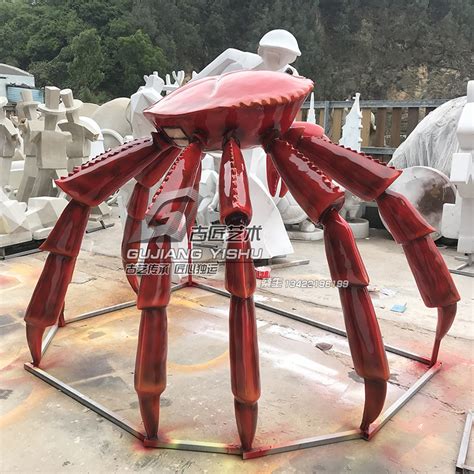 古匠螃蟹玻璃钢雕塑 大型户外海边海洋仿真动物装饰摆件景区小品-阿里巴巴