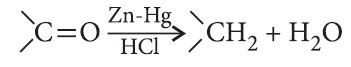 In Clemmensen reduction, carbonyl compound is treated with