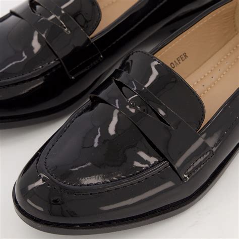 Womens lipsy black wide fit patent loafer black – Artofit