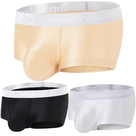 Zonbailon Mens Sexy Bulge Enhancing Pouch Underwear Boxer Briefs Pack ...