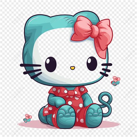 Hello Kitty Clipart Hello Kitty Is Sitting On The Ground In Red Polka ...