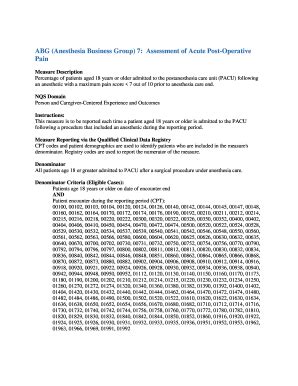 Fillable Online ABG (Anesthesia Business Group) 7: Assessment of Acute ...