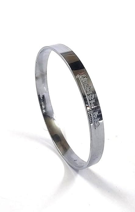 Buy Silver Plated mahakal in Hindi laser engraved kada bangle for men ...