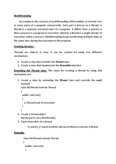 Java Unit-3 note-02 - Good and easy notes - Multithreading Java ...