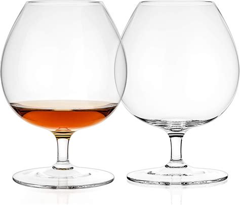Amazon.com | Luxbe - Brandy & Cognac Crystal Glasses Snifter, Set of 2 ...