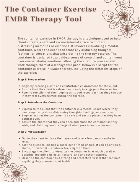 EMDR Container Exercise Eye Movement Desensitization and Reprocessing ...