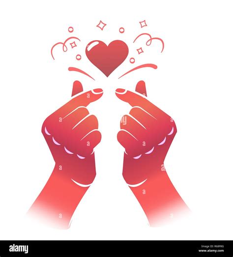 korean heart hand gesture symbol. Symbol of the heart and love. Korea ...
