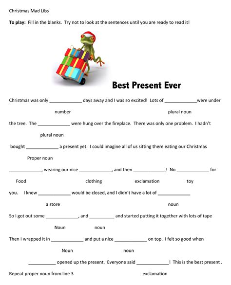 Christmas Mad Libs - 11 Free PDF Printables | Printablee
