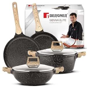 Buy Bergner Sienna Elite 6 Pcs Granite Non-Stick Cookware Set - 24cm ...